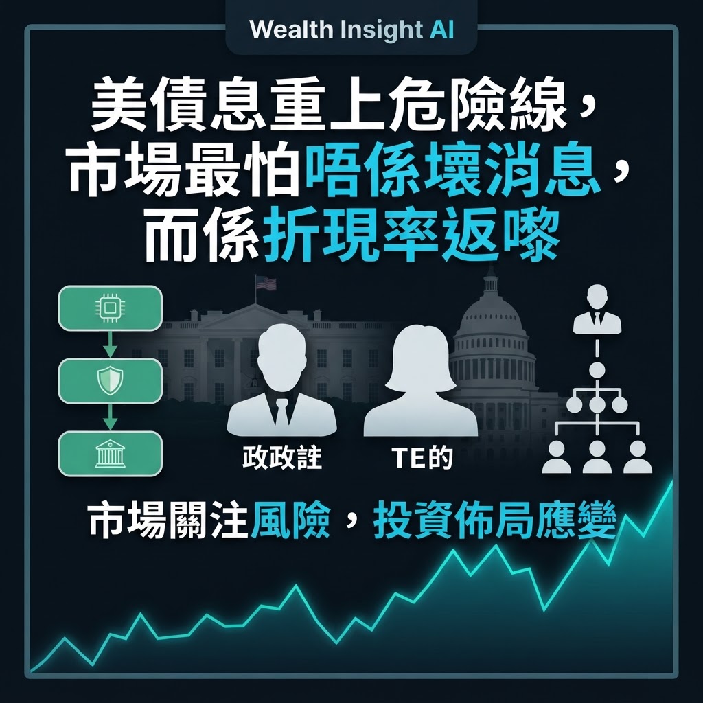 美債息重上危險線，市場最怕唔係壞消息，而係折現率返嚟