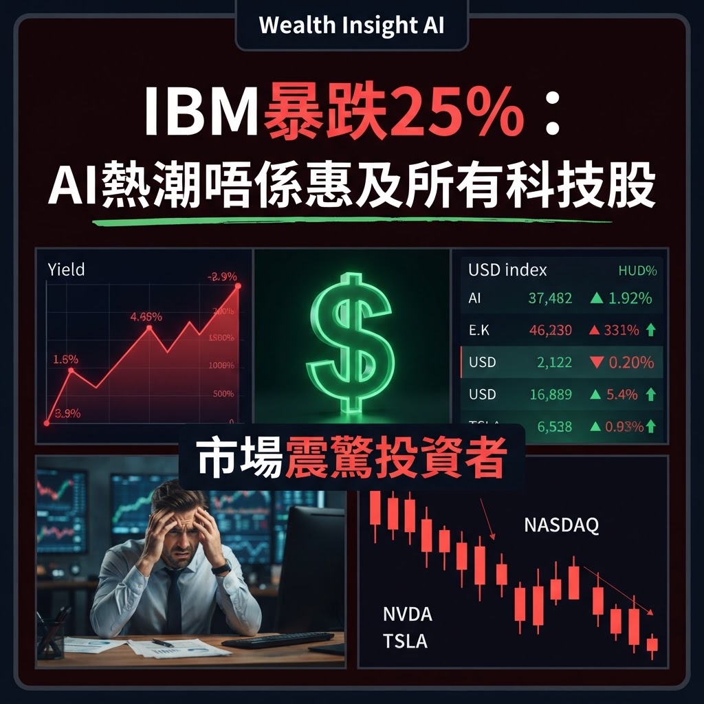 IBM暴跌25%：AI熱潮唔係惠及所有科技股