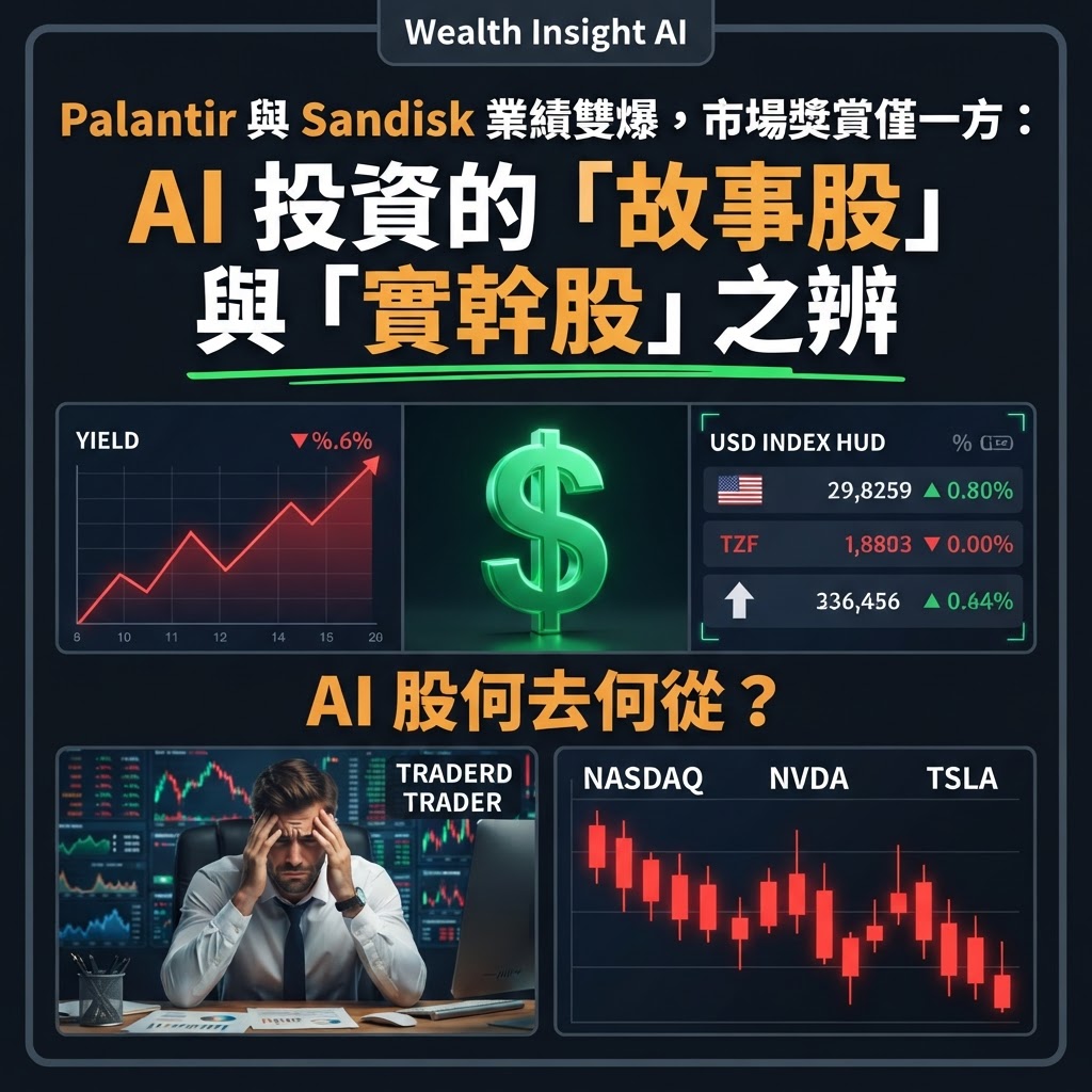 Palantir 與 Sandisk 業績雙爆，市場獎賞僅一方：AI 投資的「故事股」與「實幹股」之辨