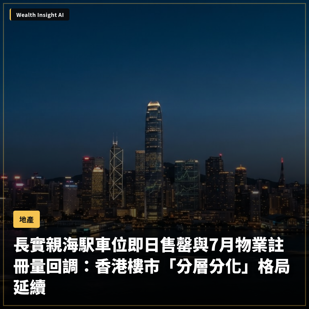 長實親海駅車位即日售罄與7月物業註冊量回調：香港樓市「分層分化」格局延續