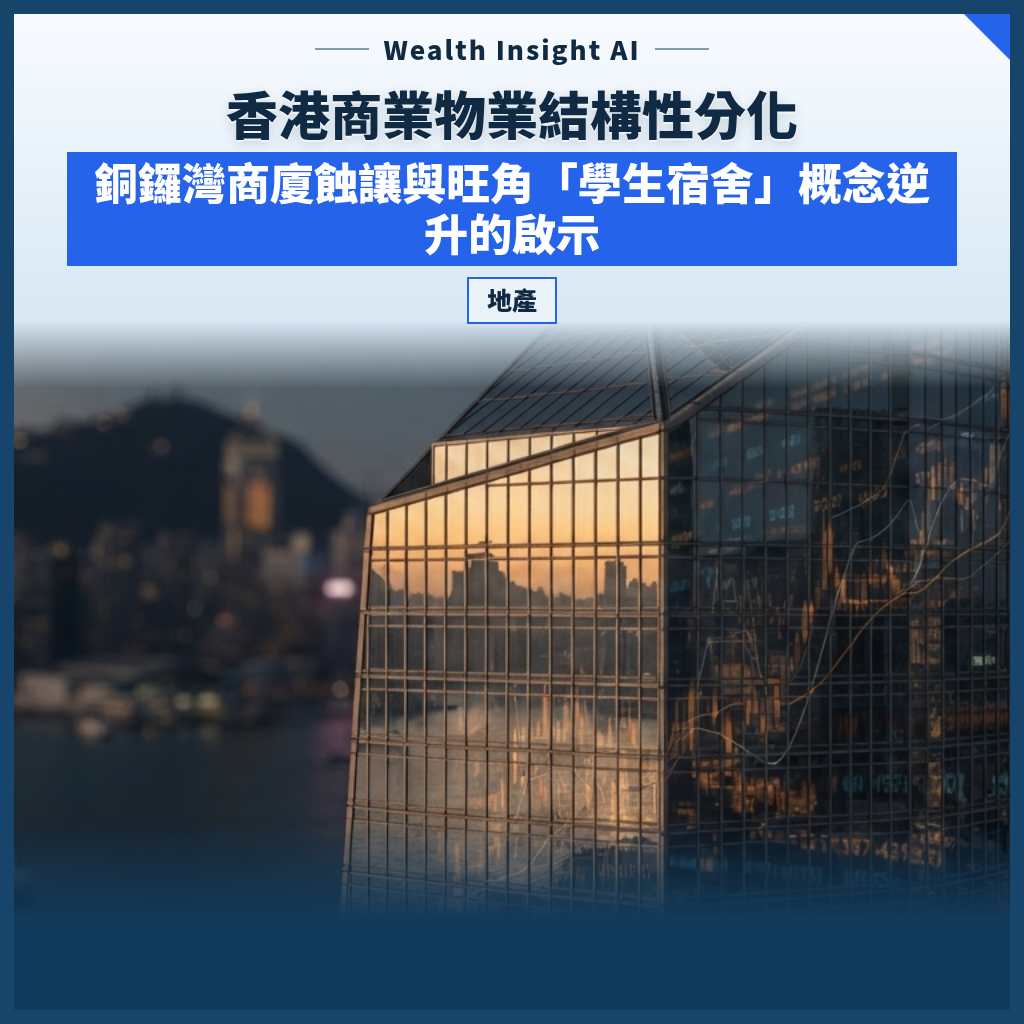 香港商業物業結構性分化：銅鑼灣商廈蝕讓與旺角「學生宿舍」概念逆升的啟示